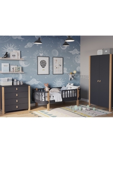 ANTHRACITE Łóżko YappyÉtude dla rosnących, Komoda + Szafa