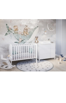 WHITE Łóżeczko YappyLull + YappyClassic Komoda