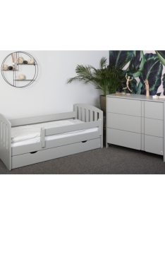 LIGHT GREY Łóżko YappyLux dla rosnących + YappyClassic Komoda