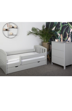 LIGHT GREY Łóżko YappyLux dla rosnących + YappyMini Komoda